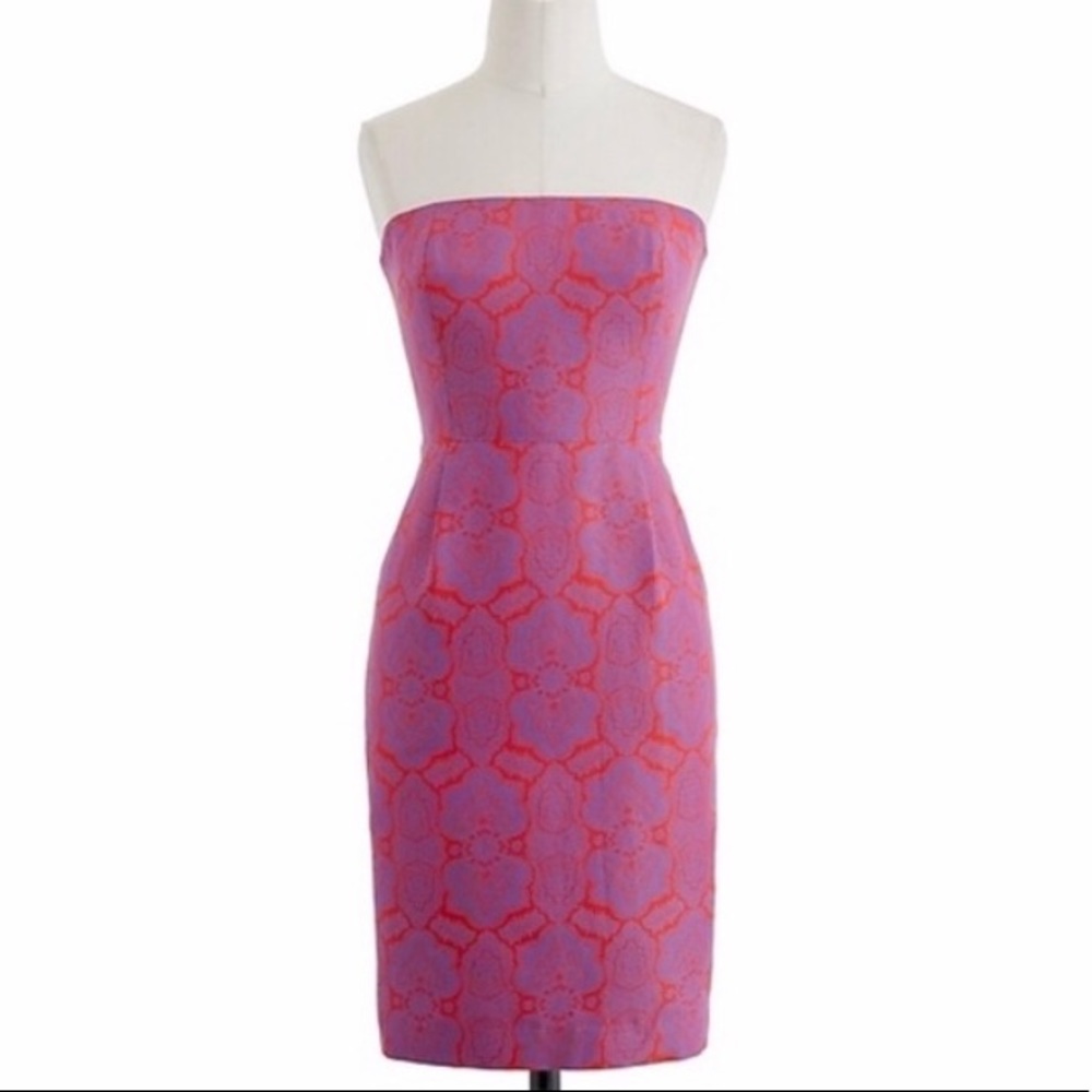 JCrew Paisley Strapless Dress